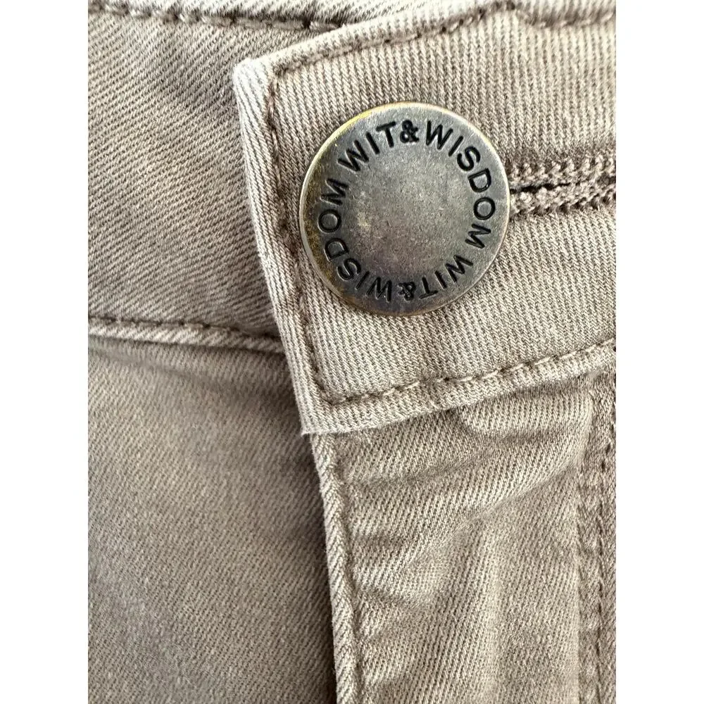 Wit & Wisdom Ab-Solution Skinny Jeans Taupe Brown Mid Rise Stretch Denim Size 4 - Picture 6 of 8
